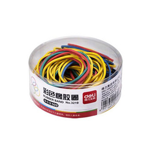 得力（deli）3219彩色弹力便于分类橡胶圈/橡皮筋/乳胶圈 50g/筒